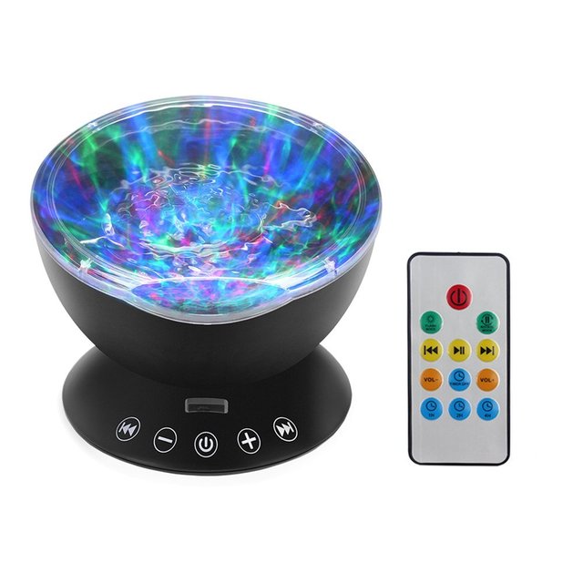 13€70 sur Lampe Projecteur LED Wafenso, avec Lecteur de Musique, Lumières  de Nuit Projecteur Vague d'Océan 7 Couleurs(126*126*105cm)-Blanc - Enceinte  sans fil - Achat & prix