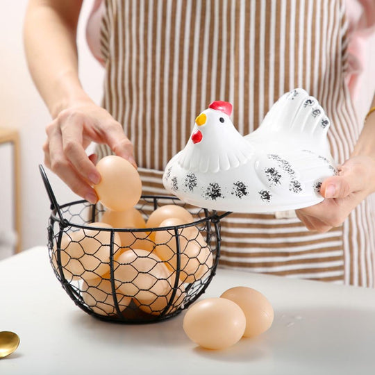 Panier de rangement des œufs en céramique