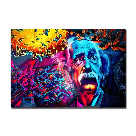 Einstein Graffiti Canvass Art mural