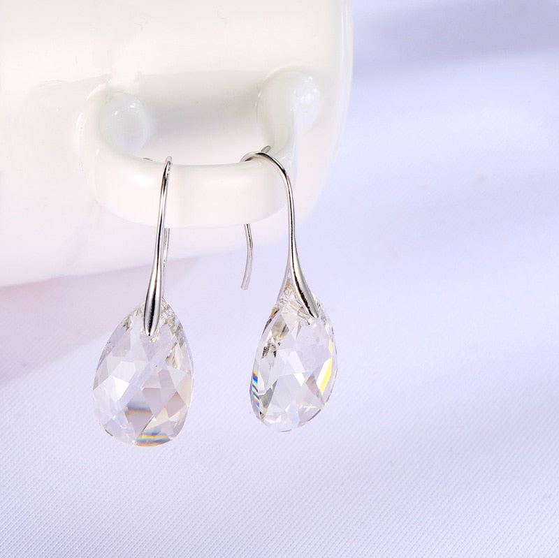 Boucles d'oreilles en cristal en forme de goutte d'eau