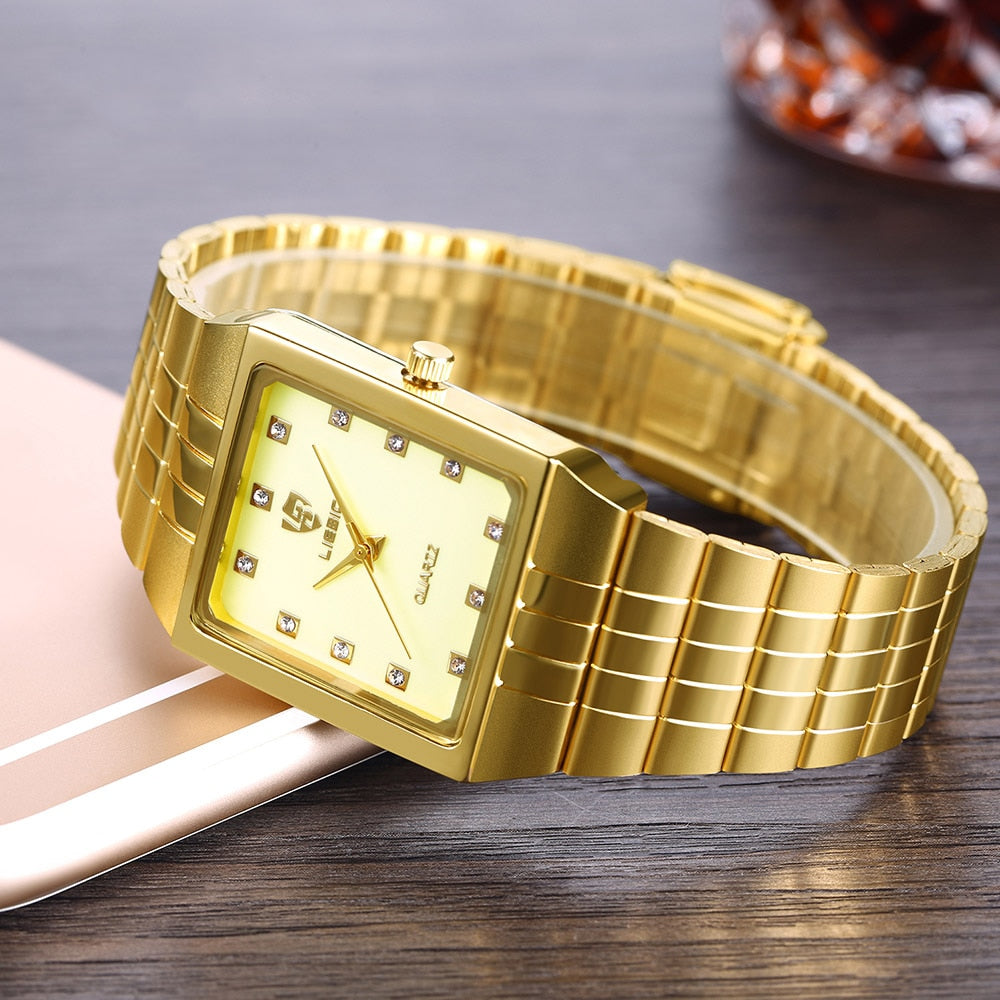 Montre-bracelet carrée en or de luxe