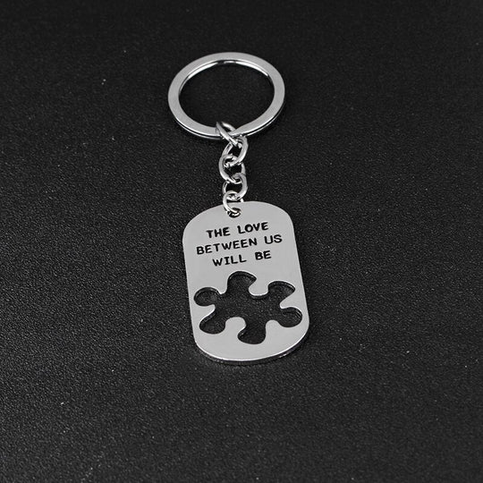 Collier puzzle "L'amour entre nous sera éternel" (The Love Between Us Will Be Forever and Ever)