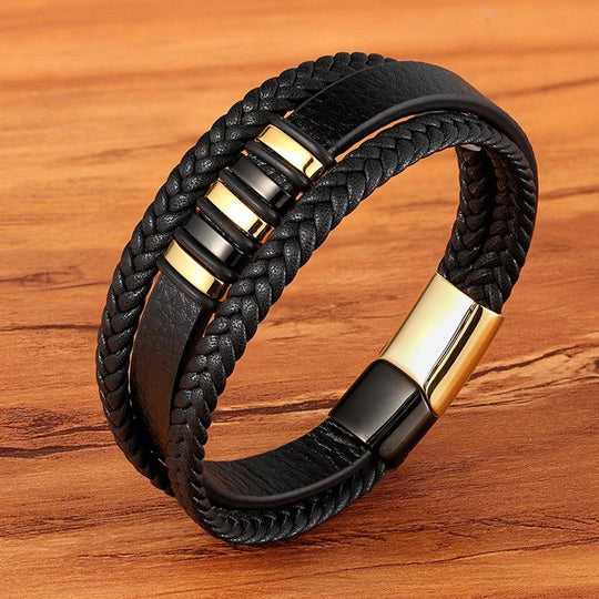 Bracelets élégants en cuir véritable pour hommes