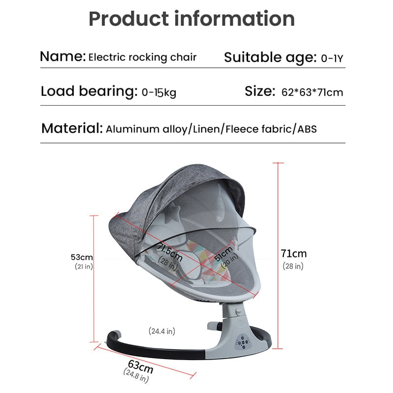 Berceau à bascule électrique pour bébé