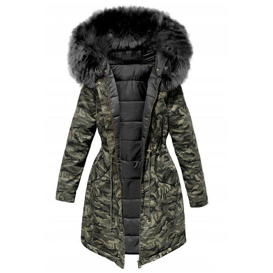 Manteau d'hiver Camo pour femmes