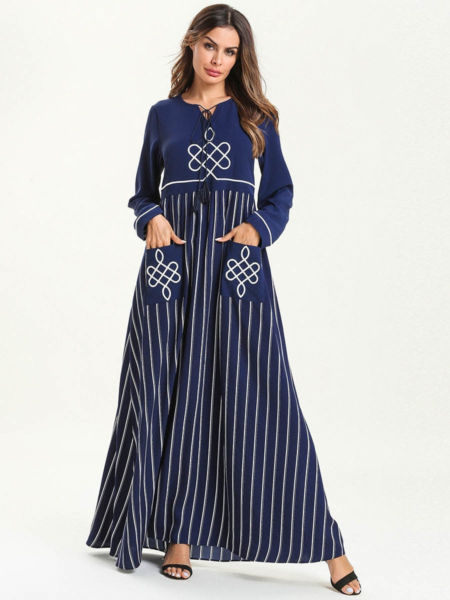 Robe longue à manches longues de type caftan