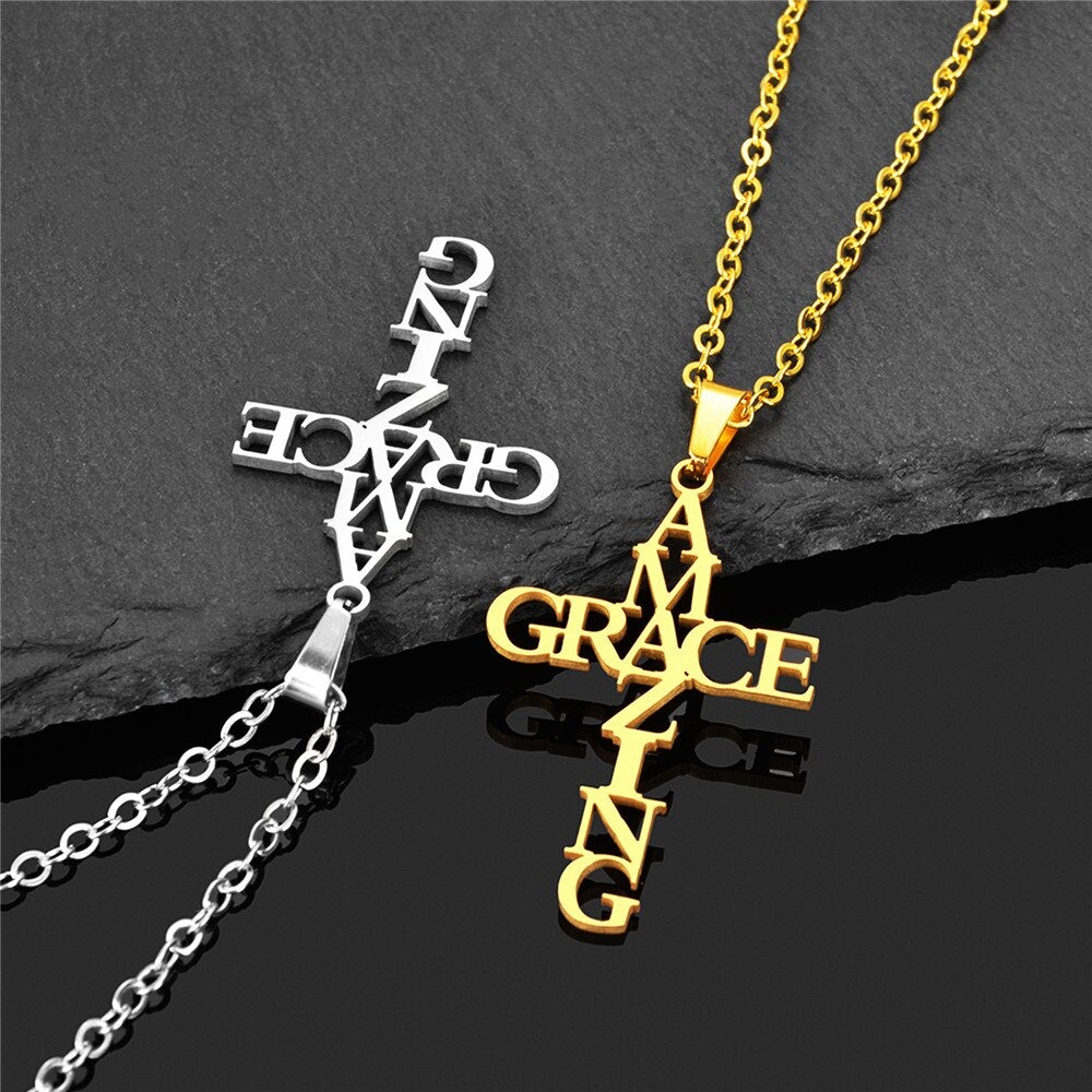 Collier Croix Amazing Grace