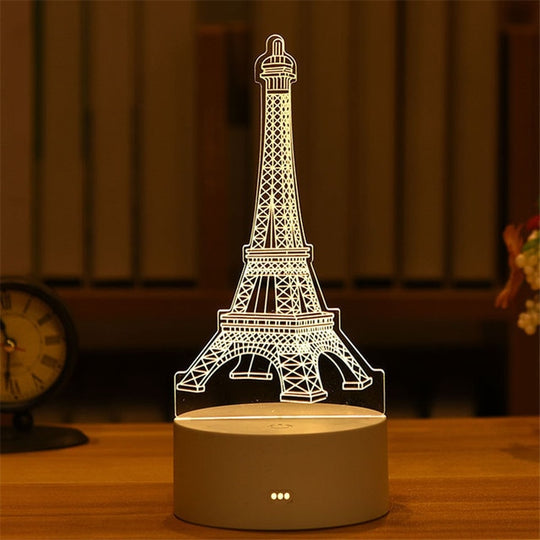 Lampe à illusion 3D Tour Eiffel