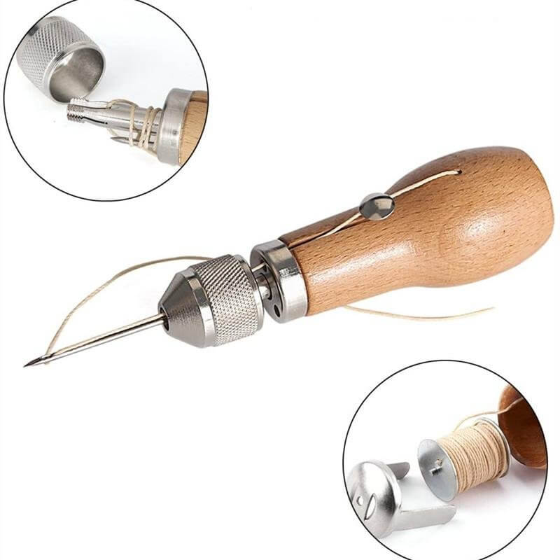 18Pcs Kit d'outils de travail de couture en cuir Outils d'artisanat en cuir  Parfait pour la coupe de poinçonnage couture artisanat en cuir