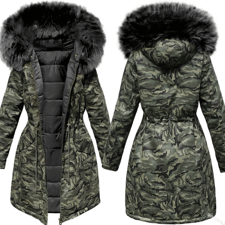 Manteau d'hiver Camo pour femmes