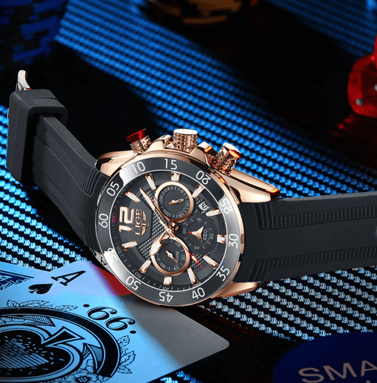 LIGE Montre sportive chronographe de luxe