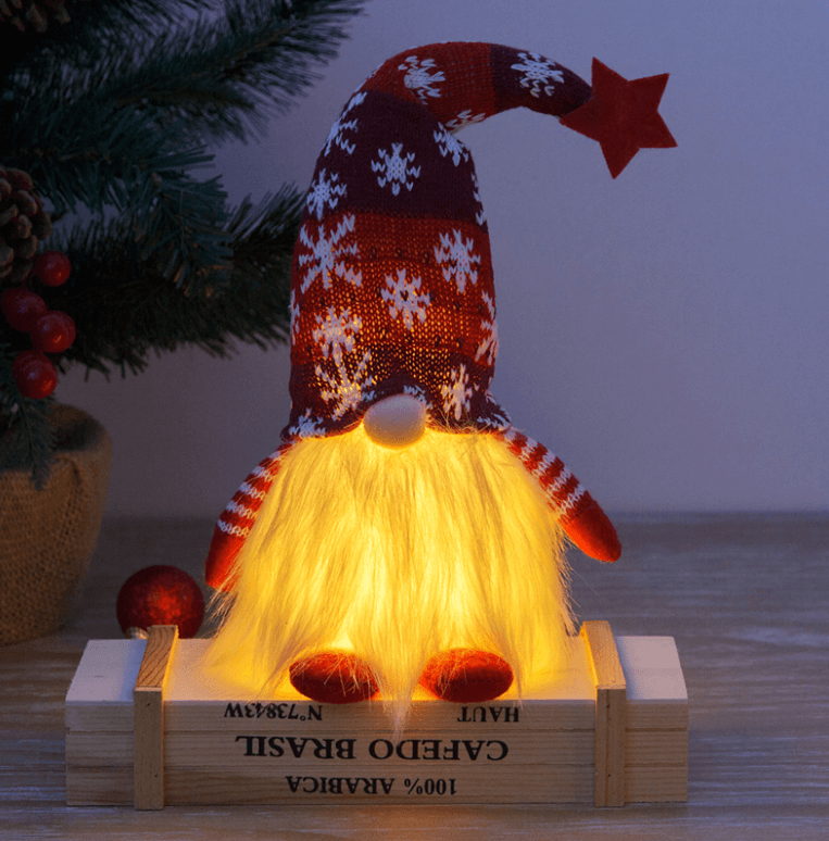 Gnome de Noël illuminé