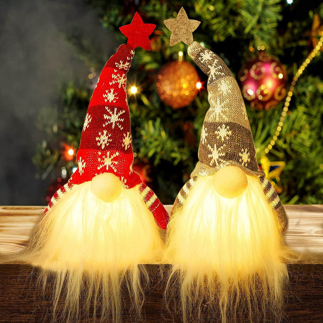 Gnome de Noël illuminé