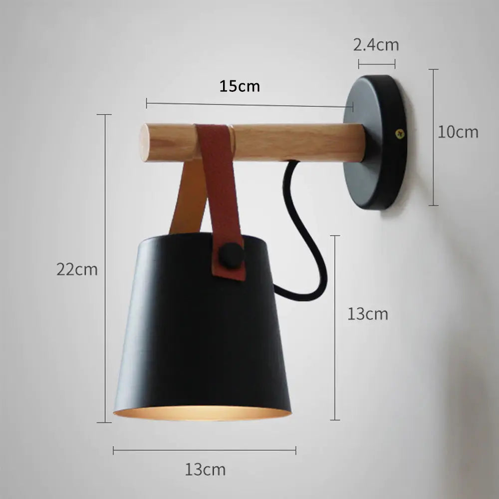 Lampe murale nordique en bois