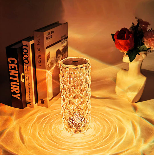 Lampe tactile pour projecteur en cristal rose