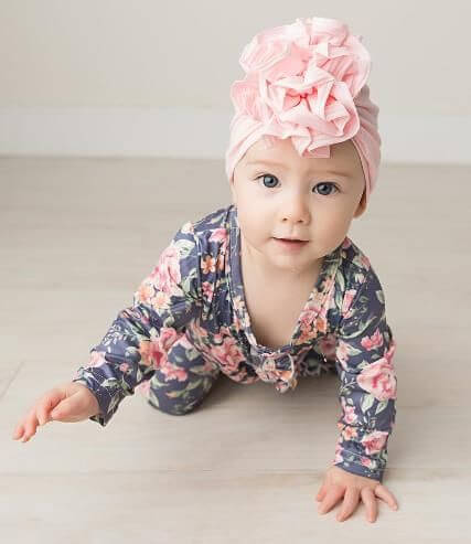 Chapeau turban à volants pour bébé