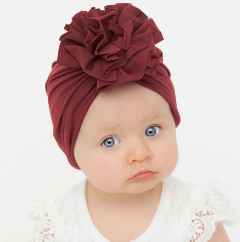 Chapeau turban à volants pour bébé