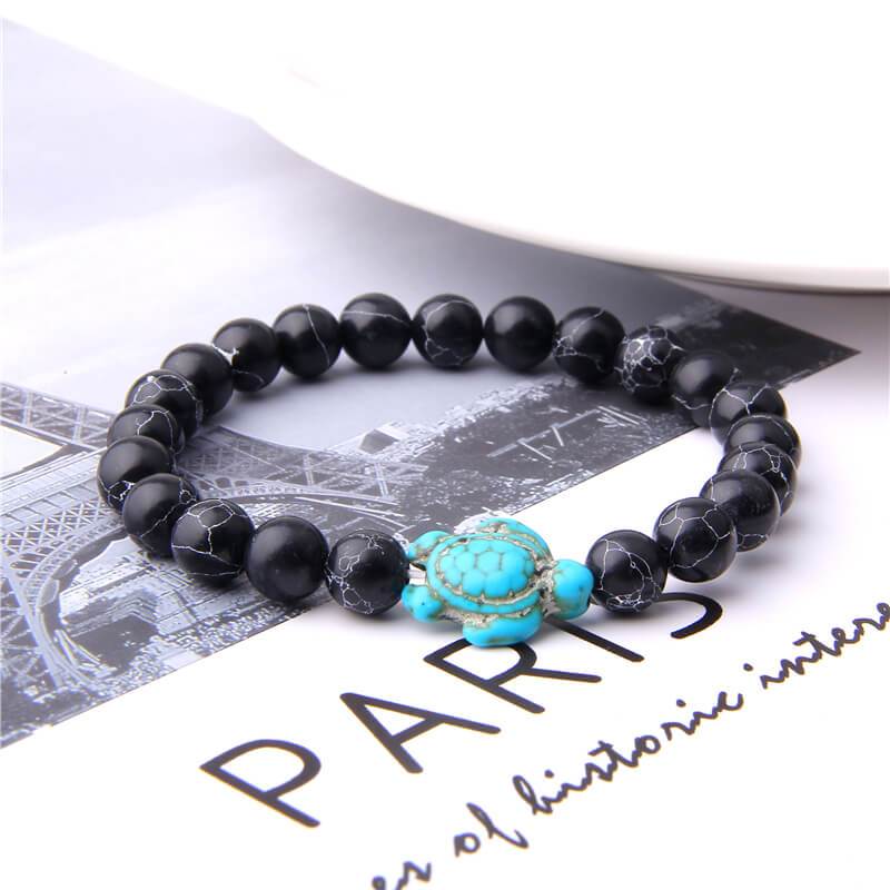 Bracelet tortue en perles de turquoise